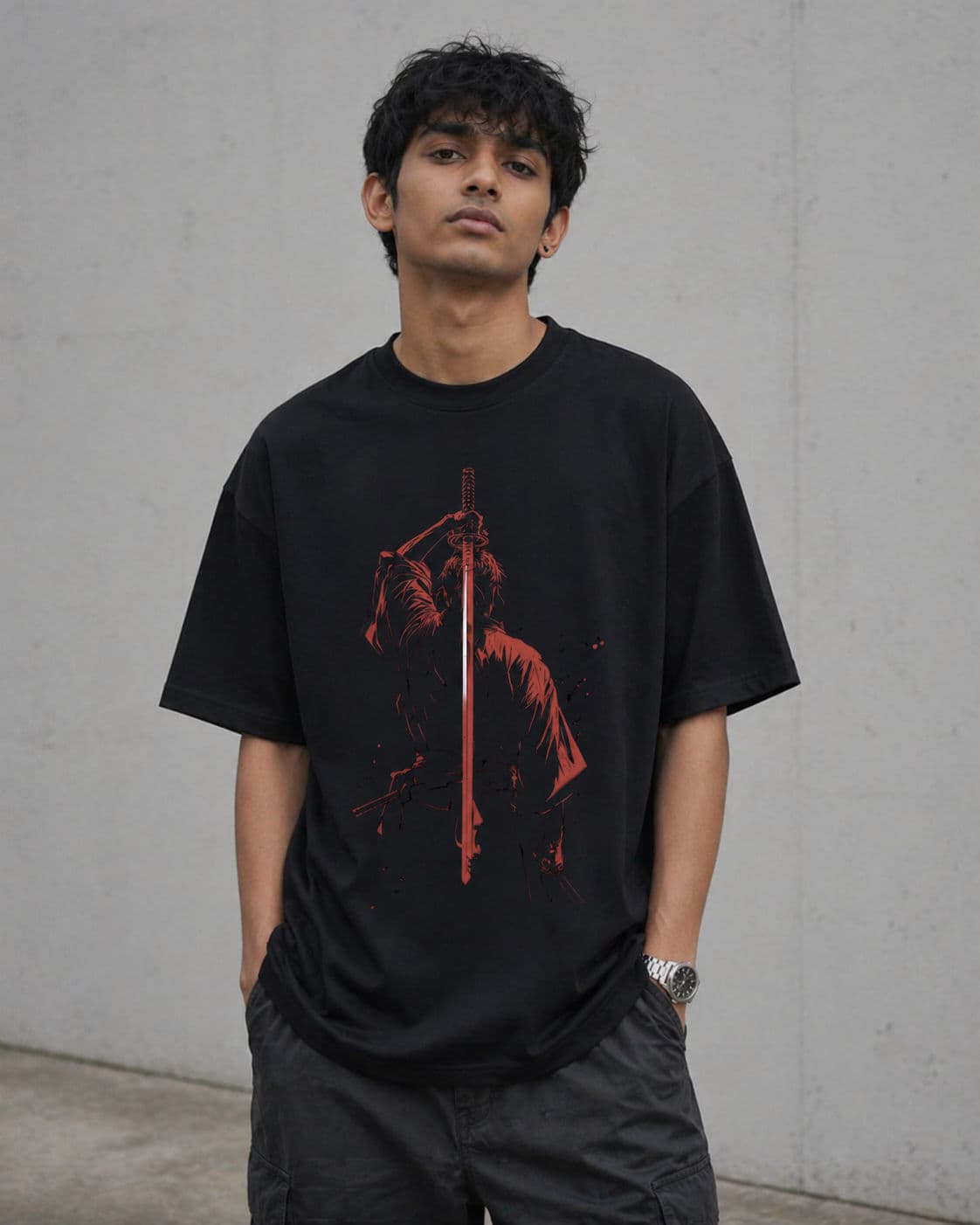 Black Drop Shoulder T-Shirt One Piece Roronoa Zoro Edition