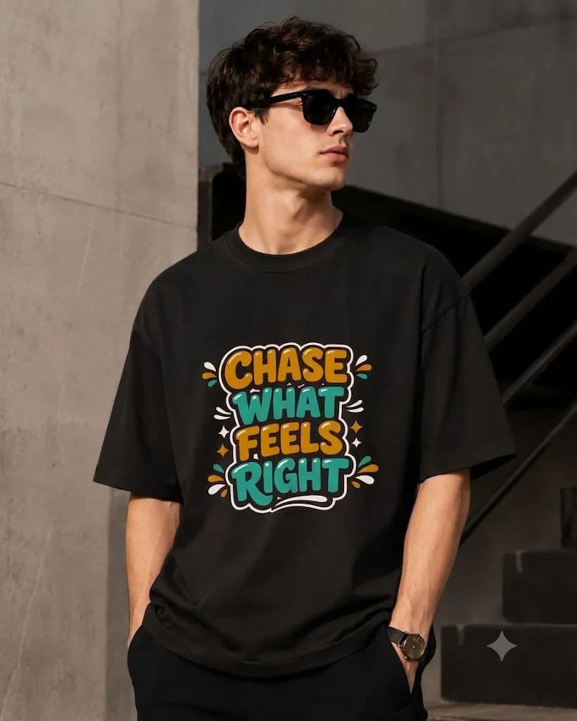 Chase Right  200 GSM Drop Shoulder T-Shirt