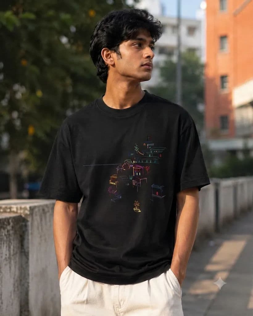 Hillside Vibes 200 GSM Drop Shoulder T-Shirt
