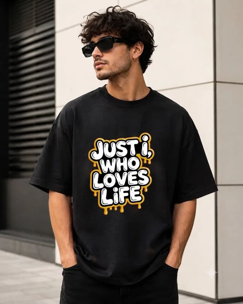 Just Loves Life  200 GSM Drop Shoulder T-Shirt