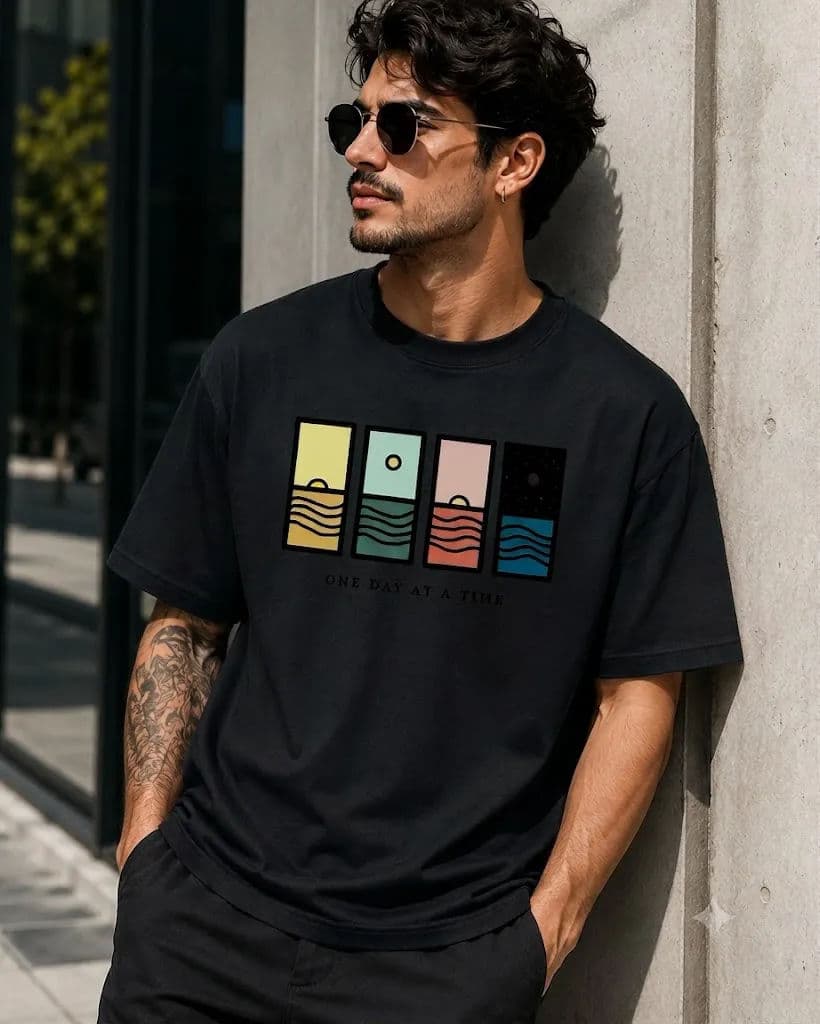 One Day  200 GSM Drop Shoulder T-Shirt