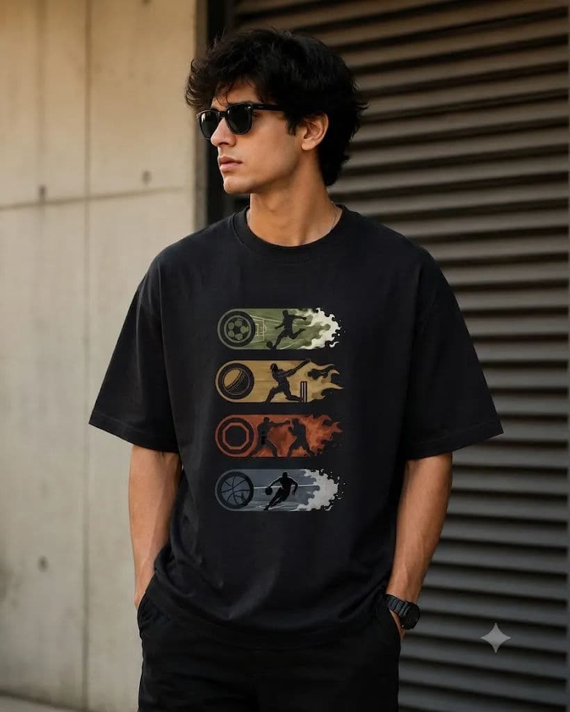 Sports Motion 200 GSM Drop Shoulder T-Shirt
